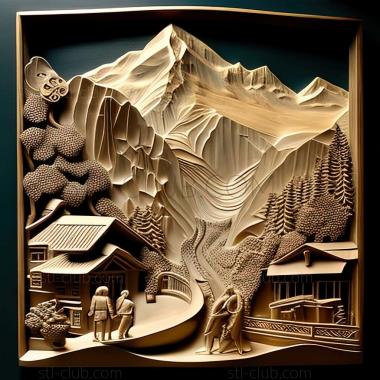 3D model Interlaken in Switzerland (STL)